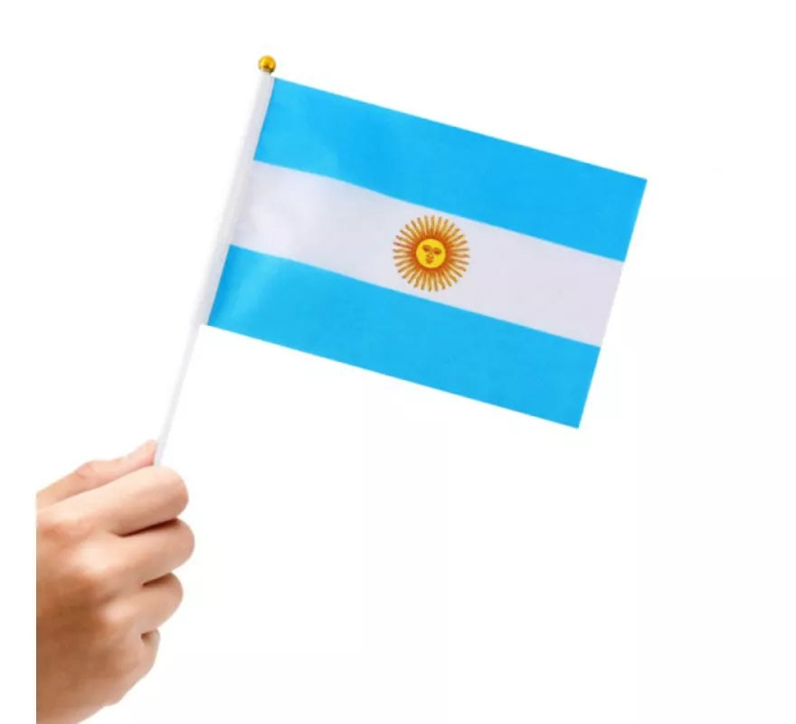 Translation missing: de.Banderín de Argentina con Mango de 14x21 cm
