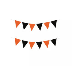 3 m lange schwarze und orangefarbene Halloween-Wimpelkette