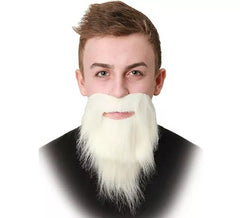 Dicker gekämmter weißer Bart