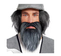 Barba desordenada gris y negro