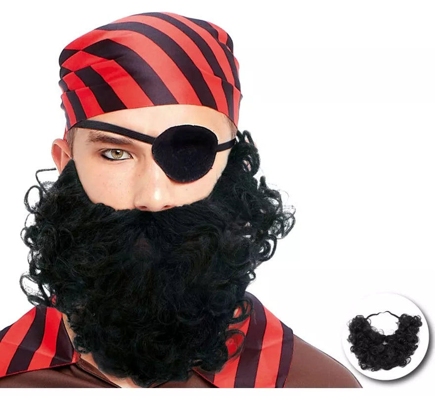 Translation missing: de.Barba Pirata rizada negra