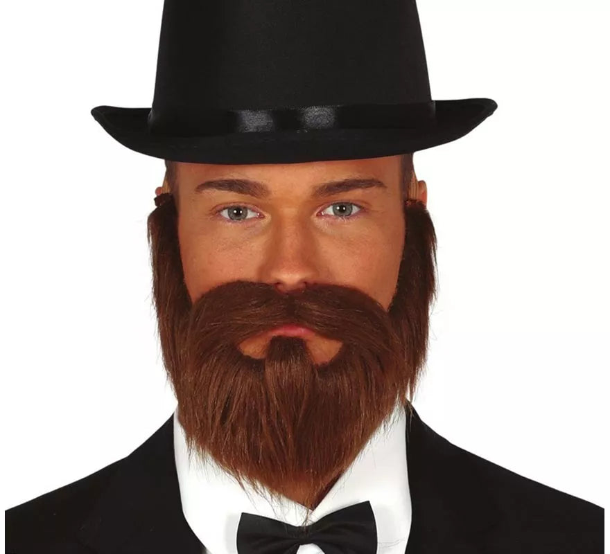 Translation missing: de.Barba y Bigote Castaña con Goma Elástica