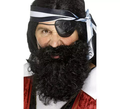 Schwarzer Piratenbart und Schnurrbart