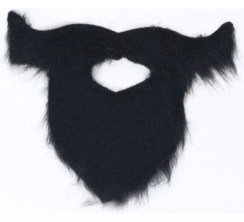 Barba y Bigote Negro con Adhesivo