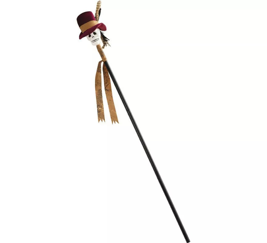 Translation missing: de.Bastón Vudú Negro con calavera 112 cm