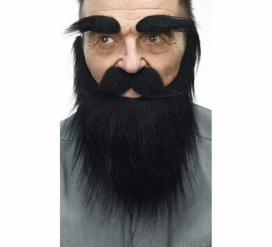 Bigote con Barba y Cejas negro