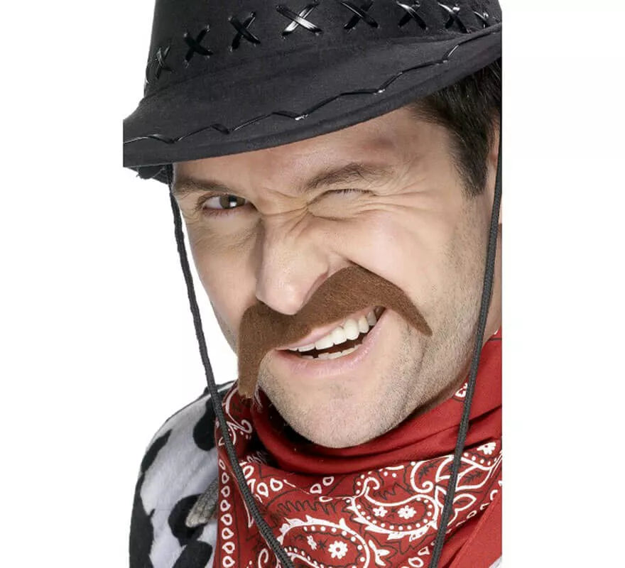 Translation missing: de.Bigote Cowboy color Castaño para hombre