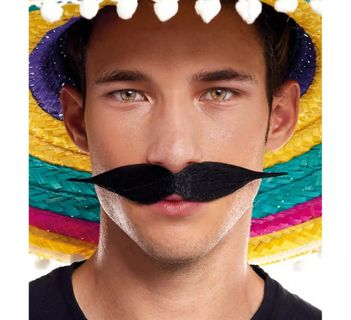 Bigote Negro Recto de Mexicano