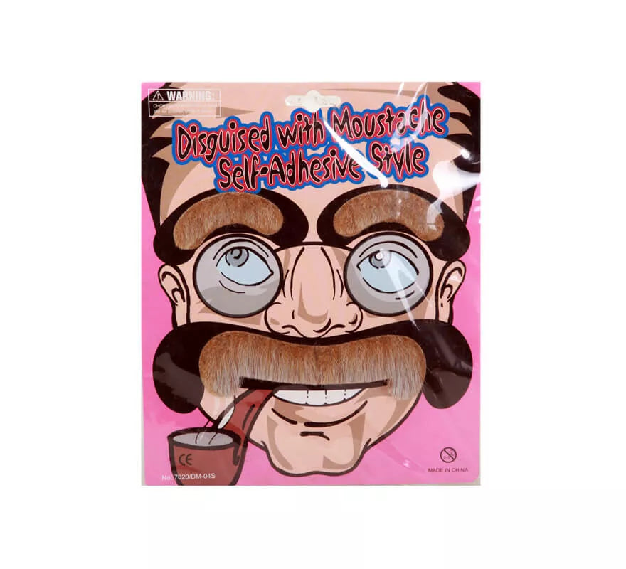 Bigote y cejas adhesivo estilo hombre del pueblo