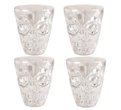 Blíster 4 Chupitos Calavera 5,5 Cm