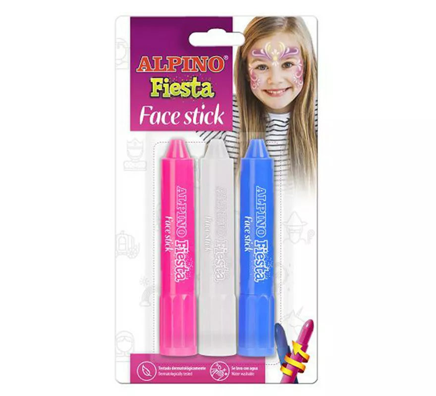 Translation missing: de.Blíster de 3 Alpino Face Stick de Princesa
