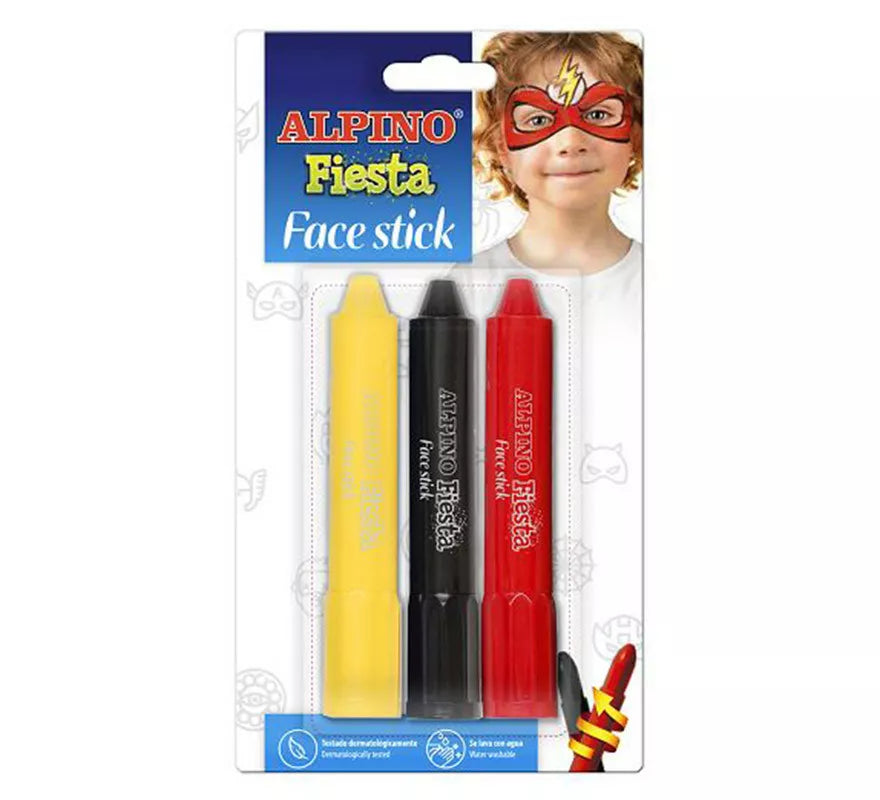 Translation missing: de.Blíster de 3 Alpino Face Stick de Super Héroes