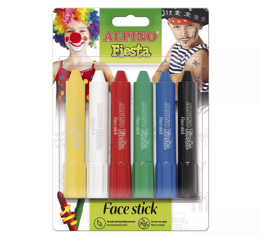 Translation missing: de.Blíster de 6 Alpino Face Stick Colores Variados