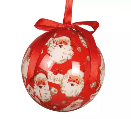 Blíster de 6 Bolas Decoración Papá Noel Rojas 60 mm