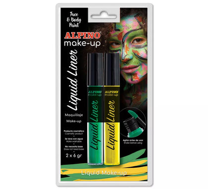 Blíster de Maquillaje Líquido Liner Amarillo y Verde (2 unidades de 6 grs)
