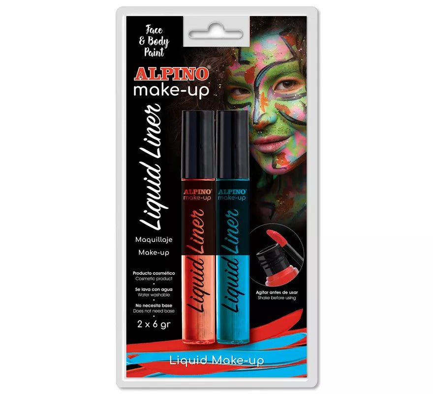 Translation missing: de.Blíster de Maquillaje Líquido Liner Azul y Rojo (2 unidades de 6 grs)