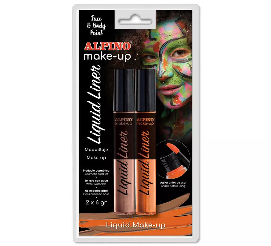 Translation missing: de.Blíster de Maquillaje Líquido Liner Naranja y Marrón (2 unidades de 6 grs)