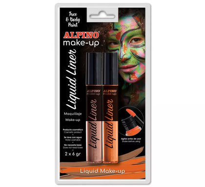 Blíster de Maquillaje Líquido Liner Naranja y Marrón (2 unidades de 6 grs)