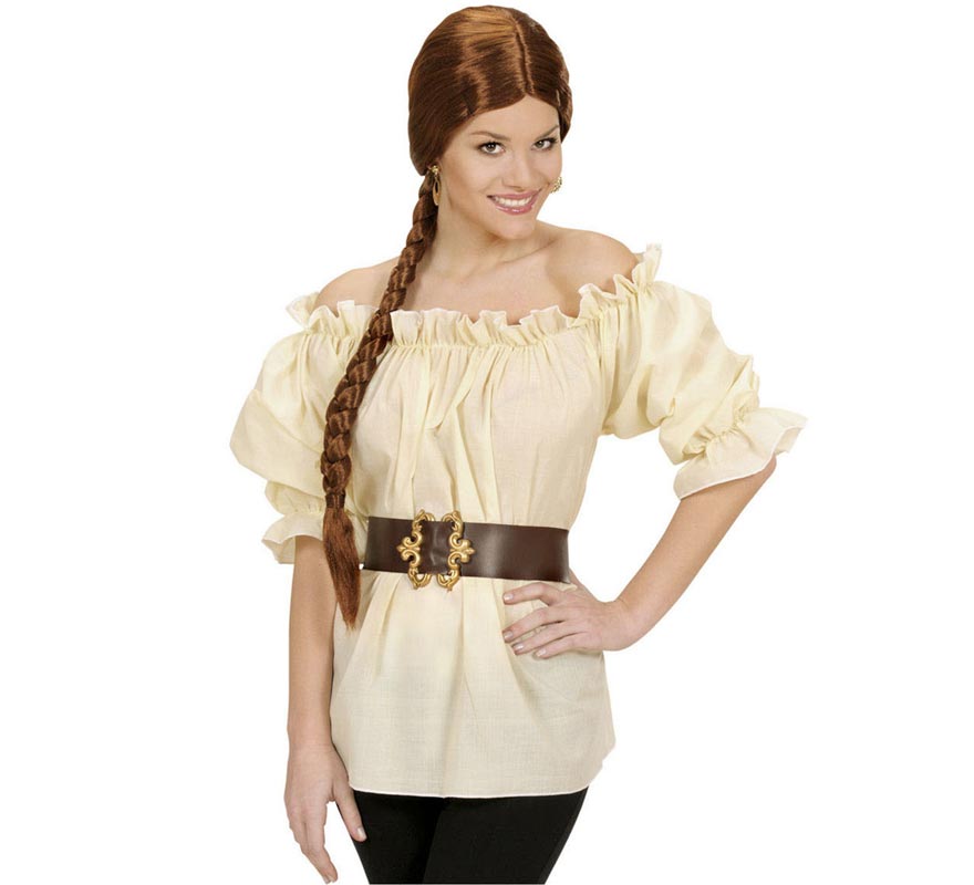 Translation missing: de.Blusa Beige Pirata Medieval para mujer