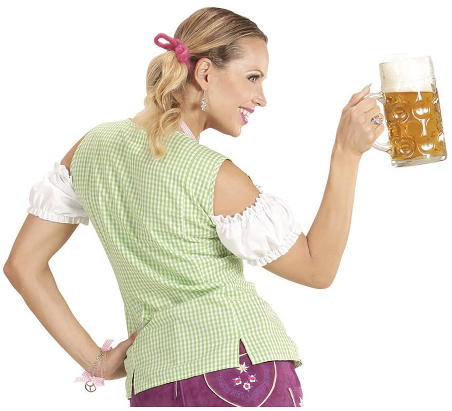 Translation missing: de.Blusa de Bávara verde y rosa para mujer