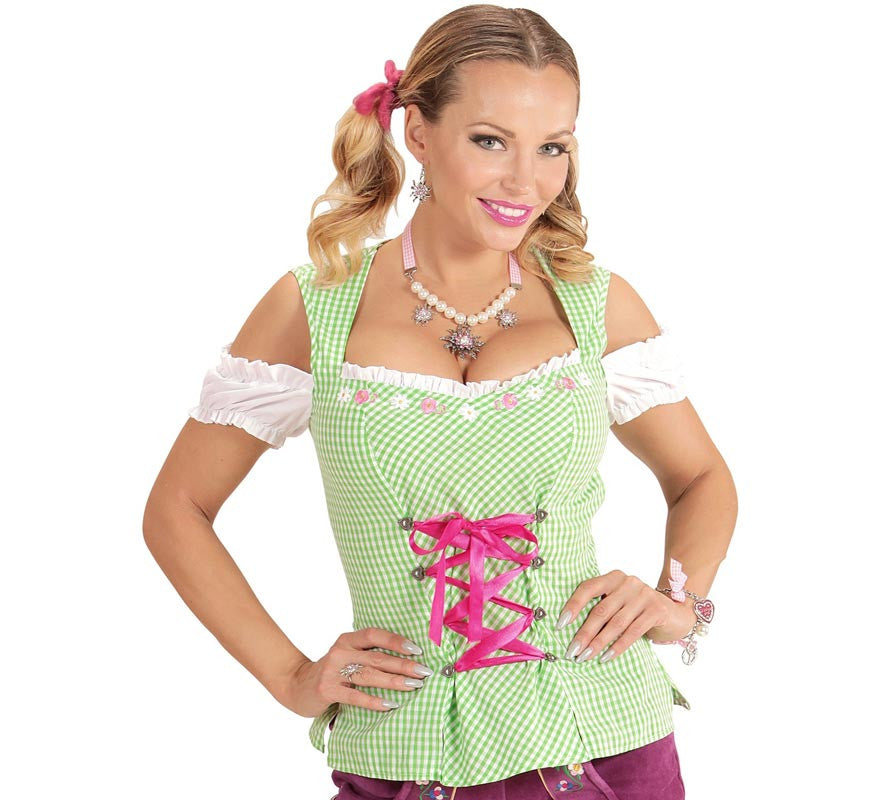 Translation missing: de.Blusa de Bávara verde y rosa para mujer