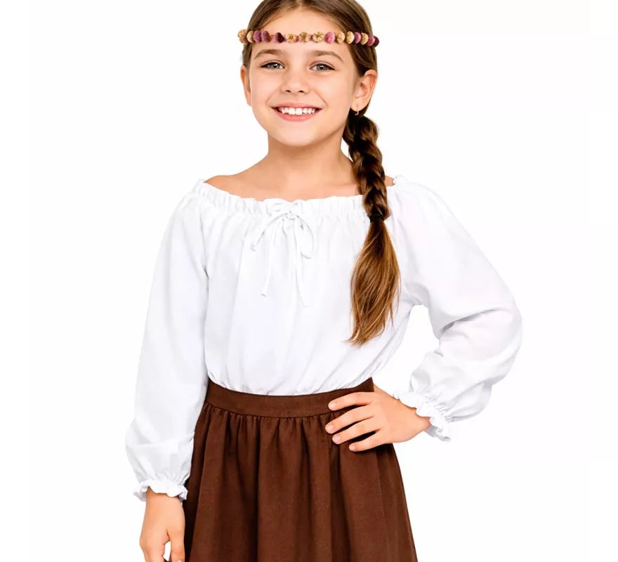 Translation missing: de.Blusa Medieval blanca para niña