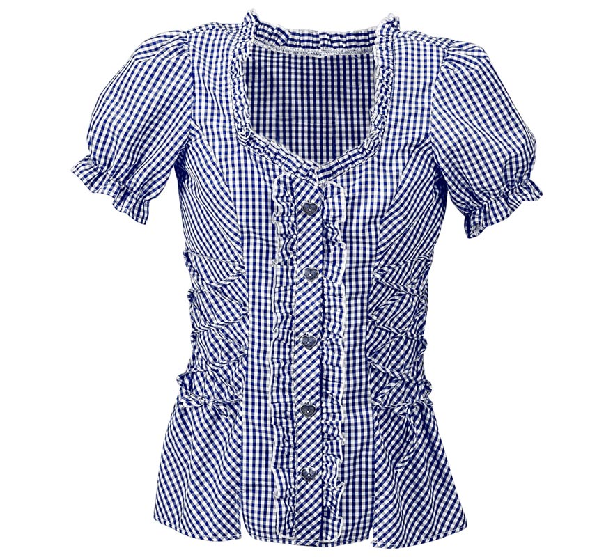 Translation missing: de.Blusa Vaquera o Bávara a cuadros azul para mujer