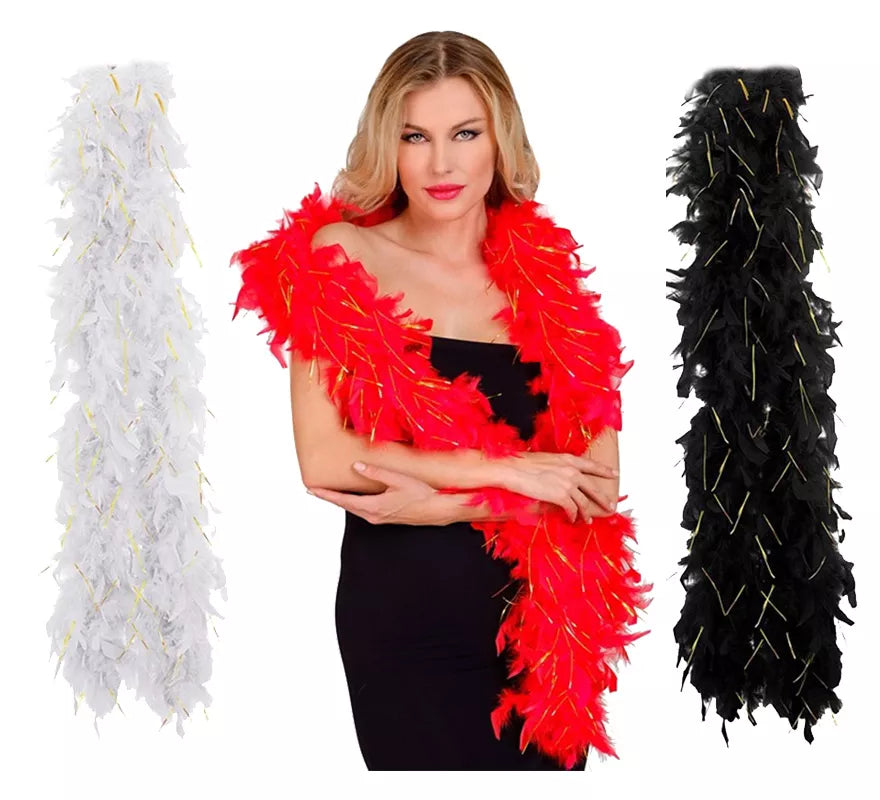 Translation missing: de.Boa de Plumas con Espuma dorada de 1,80 m y 80 g en varios colores