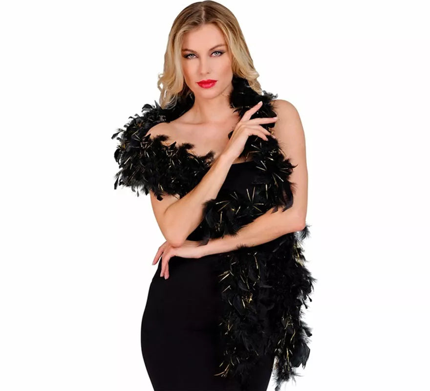 Boa de Plumas con Espuma dorada de 1,80 m y 80 g en varios colores