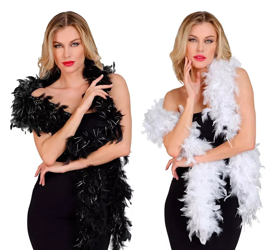 Translation missing: de.Boa de Plumas con Espuma plateada de 1,80 m y 80 g en varios colores