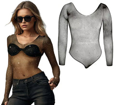 Body mit Strasssteinen für Damen