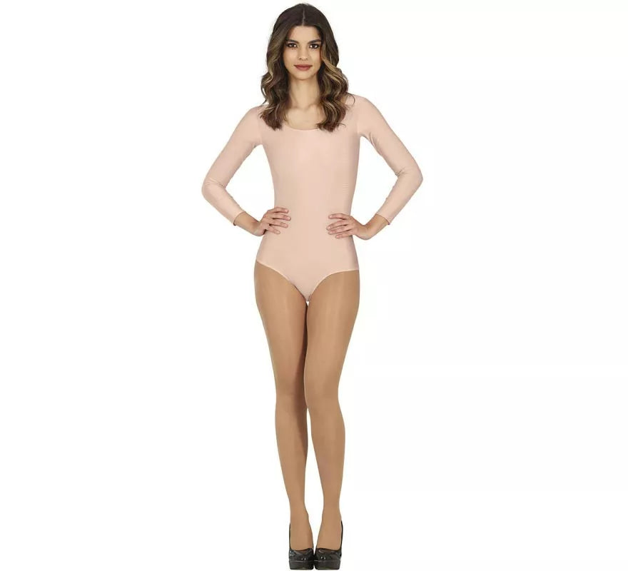 Translation missing: de.Body o Maillot Beige manga larga para mujer