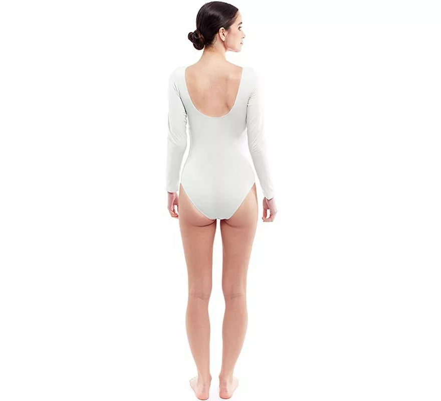Translation missing: de.Body o Maillot blanco manga larga para mujer