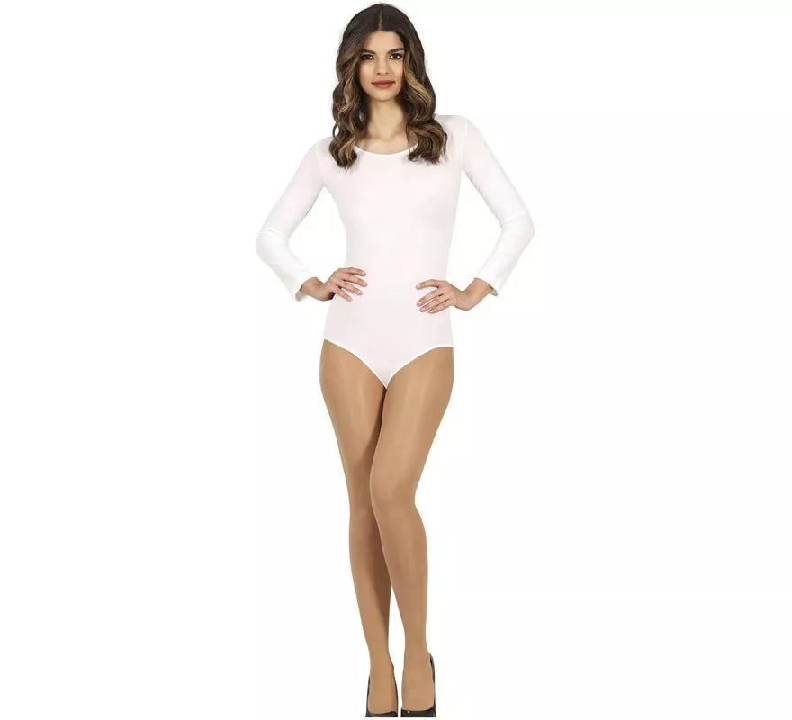 Translation missing: de.Body o Maillot Blanco manga larga para mujer
