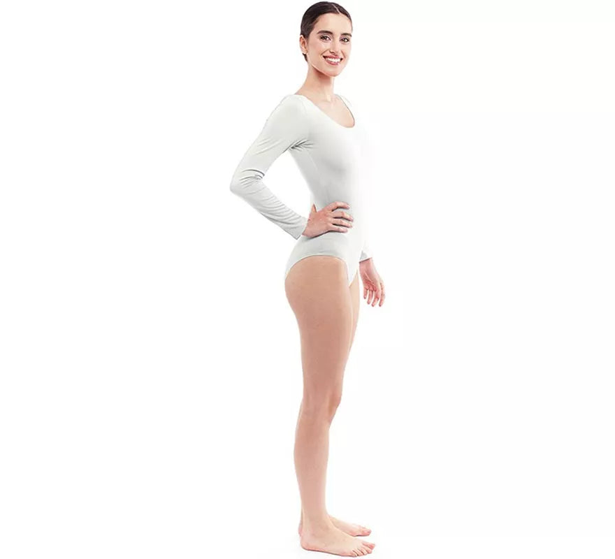 Translation missing: de.Body o Maillot blanco manga larga para mujer