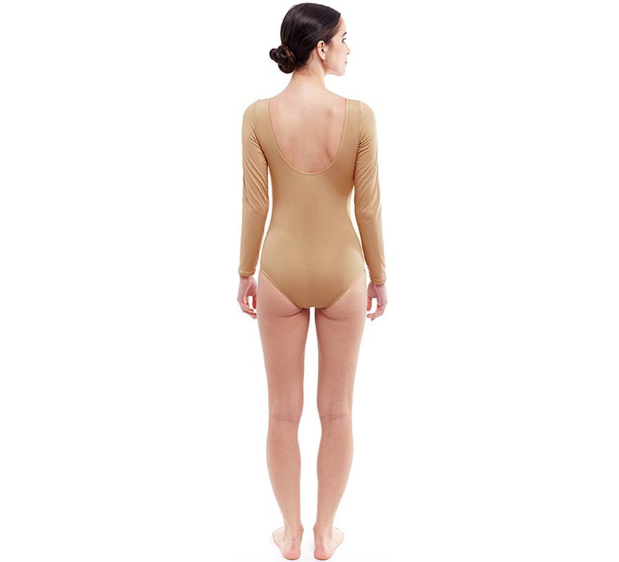 Translation missing: de.Body o Maillot beige manga larga para mujer