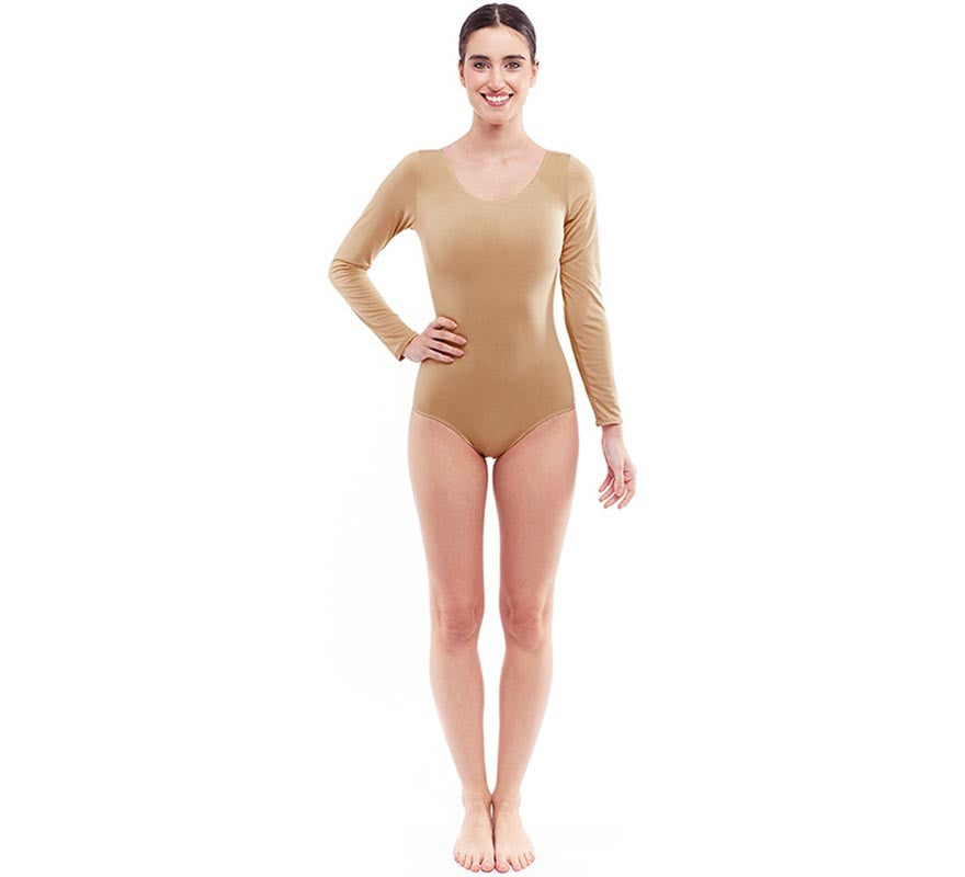 Translation missing: de.Body o Maillot beige manga larga para mujer