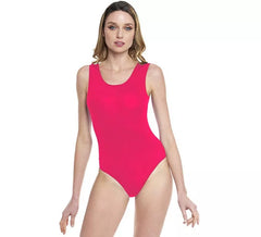 Body oder Trikot mit breiten fuchsiafarbenen Trägern für Damen
