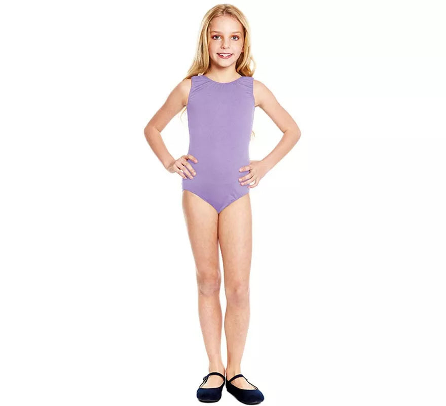 Translation missing: de.Body o Maillot con tirante ancho lila para niña