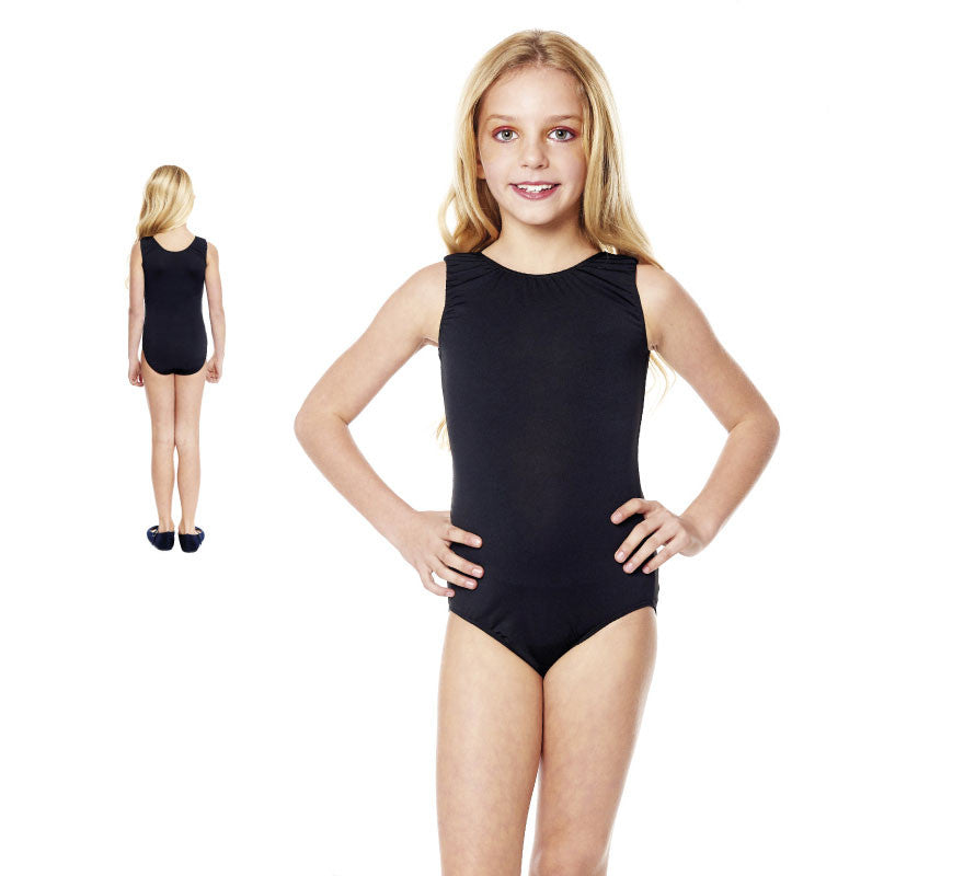 Translation missing: de.Body o Maillot con tirante ancho negro para niña