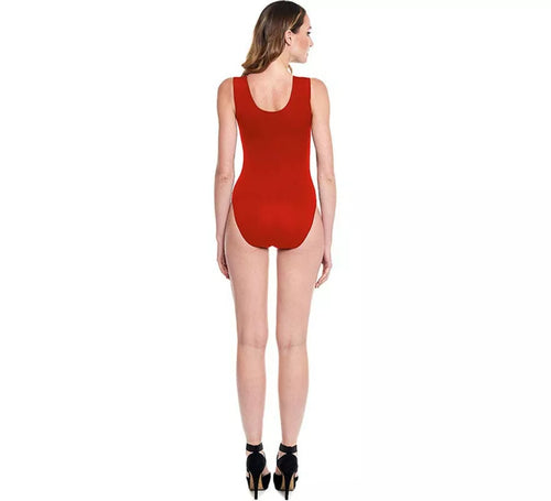 Body o Maillot con tirante ancho rojo para mujer