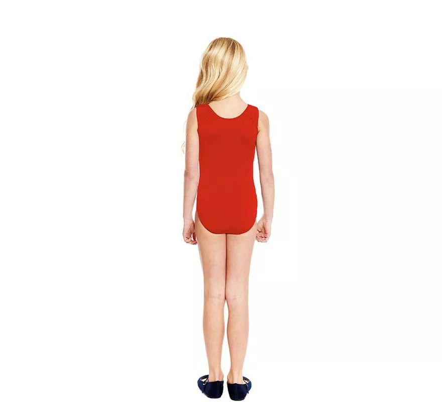 Body o Maillot con tirante ancho rojo para niña