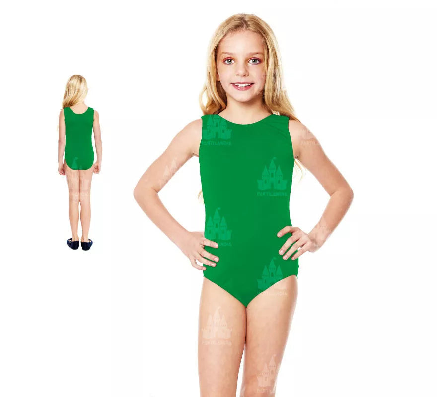 Translation missing: de.Body o Maillot con tirante ancho verde para niña
