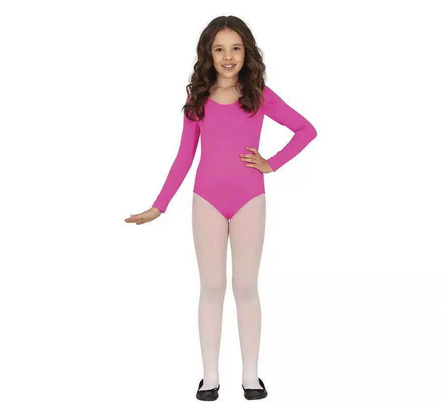 Translation missing: de.Body o Maillot Fucsia manga larga para niños