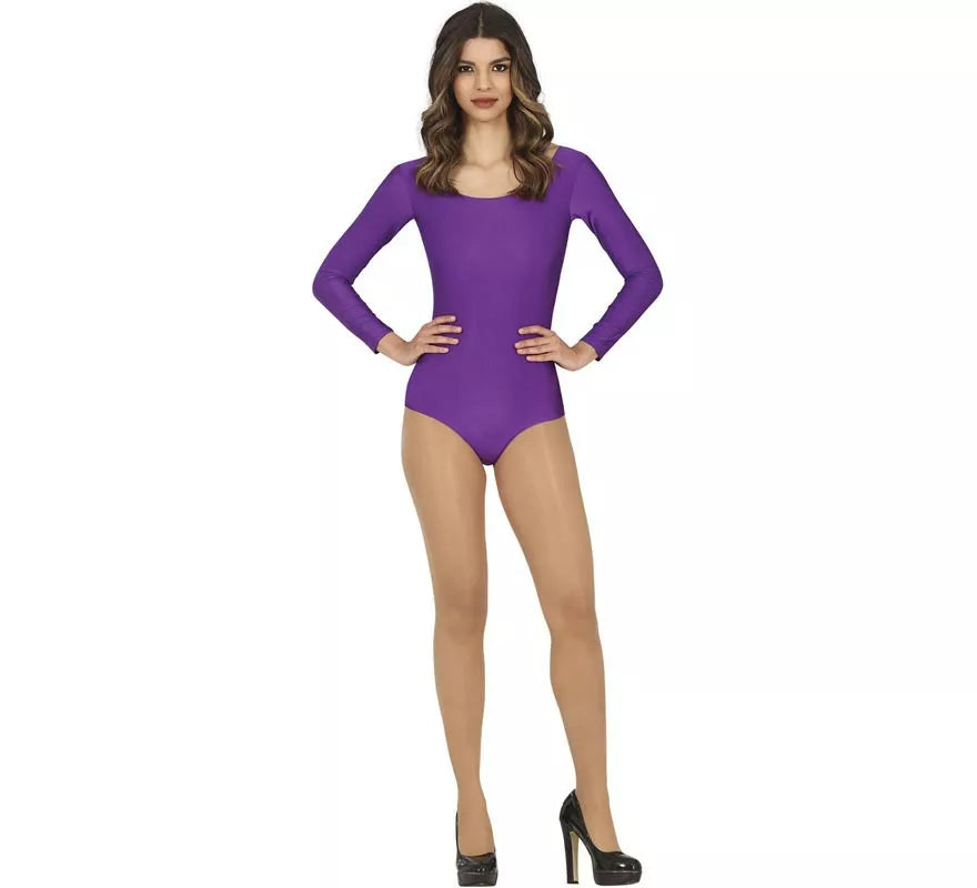 Translation missing: de.Body o Maillot Lila manga larga para mujer