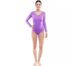 Lila Langarm -Body oder Maillot für Damen