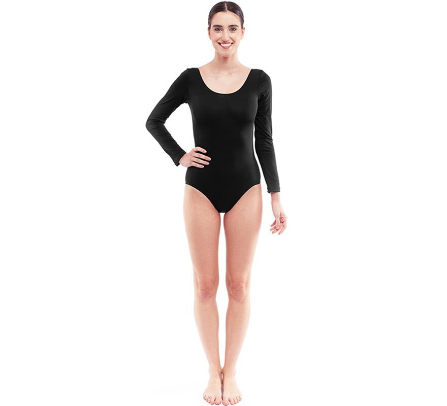 Translation missing: de.Body o Maillot negro manga larga para mujer