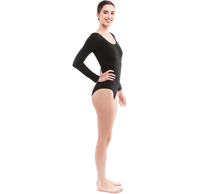 Translation missing: de.Body o Maillot negro manga larga para mujer