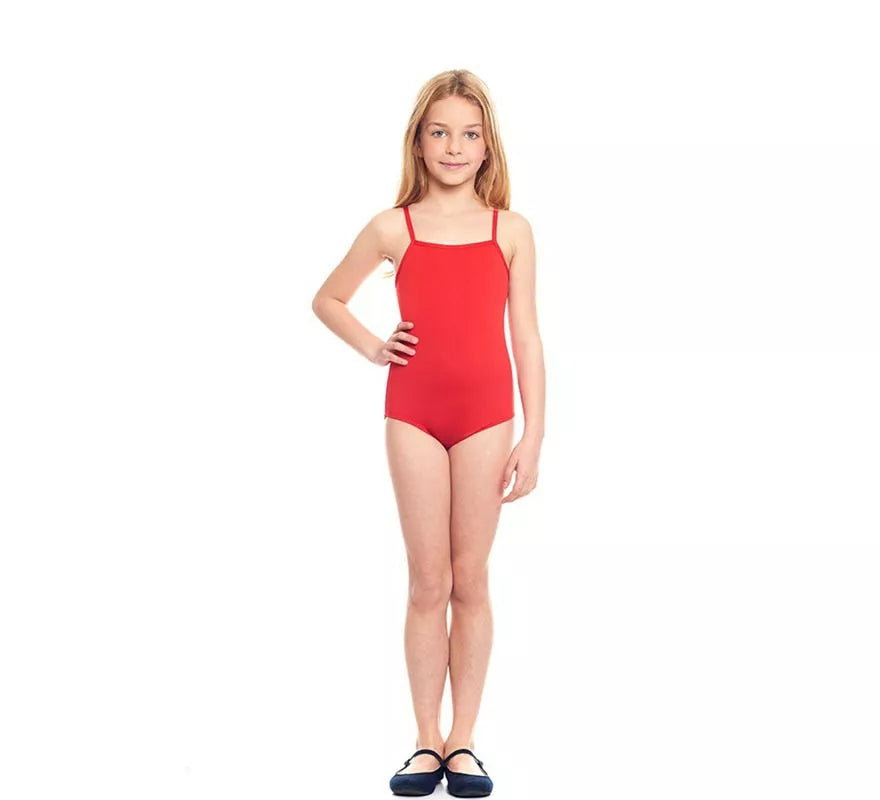 Translation missing: de.Body o Maillot Punto con tirantes rojo para niña