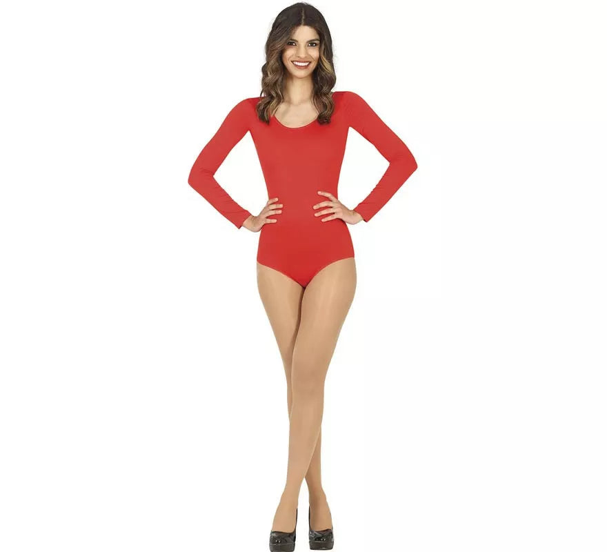 Translation missing: de.Body o Maillot Rojo manga larga para mujer